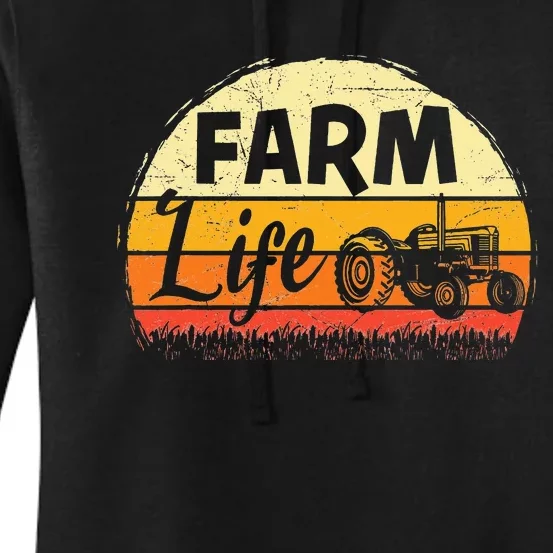 Farm Life Rancher Barnyard Harvest Farming Barn Cattle Women's Pullover Hoodie