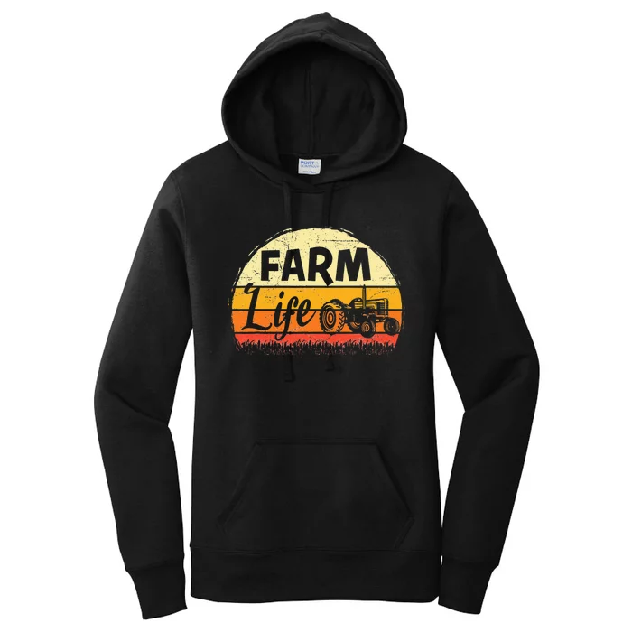 Farm Life Rancher Barnyard Harvest Farming Barn Cattle Women's Pullover Hoodie