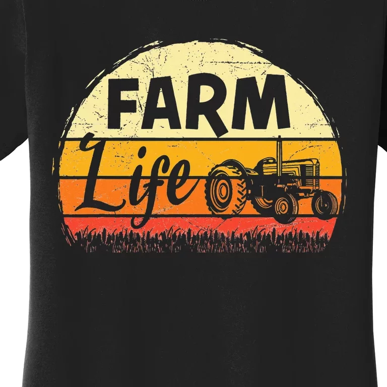 Farm Life Rancher Barnyard Harvest Farming Barn Cattle Women's T-Shirt