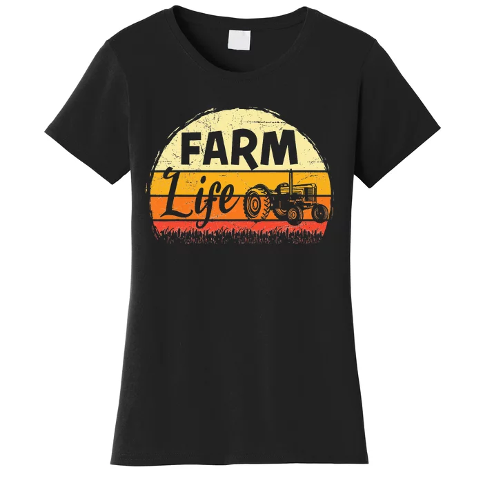 Farm Life Rancher Barnyard Harvest Farming Barn Cattle Women's T-Shirt