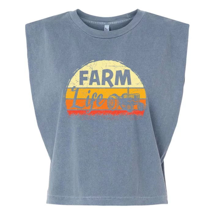 Farm Life Rancher Barnyard Harvest Farming Barn Cattle Garment-Dyed Women's Muscle Tee