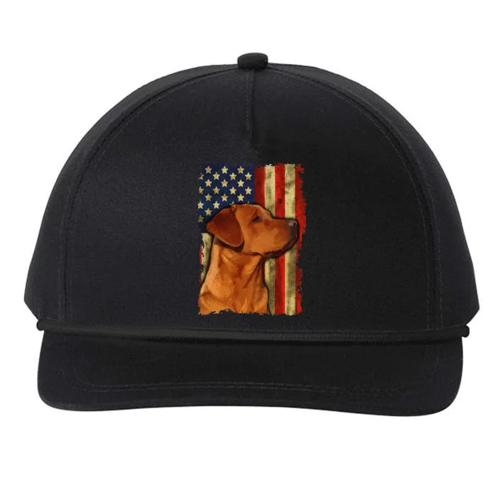 Foxred Labrador Retriever US Flag Fox Red Labrador Dog Lover Snapback Five-Panel Rope Hat