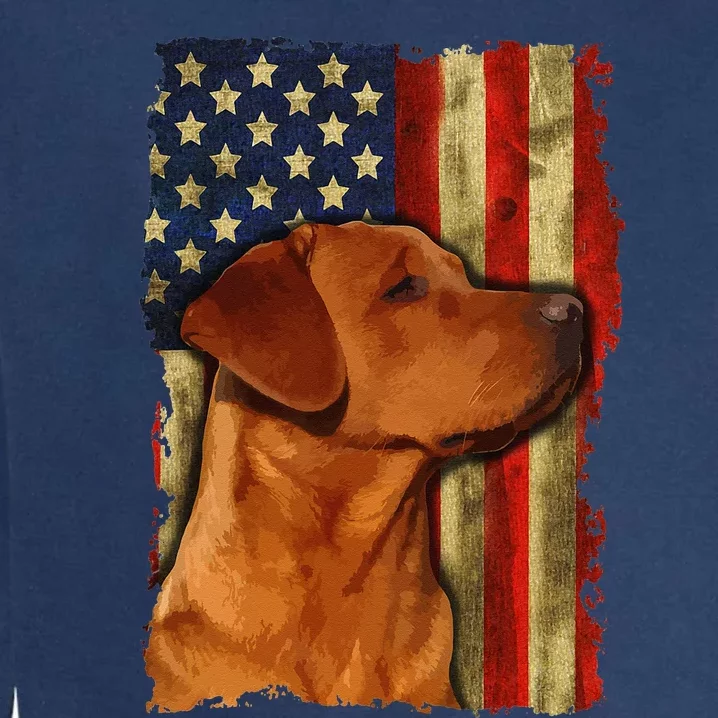 Foxred Labrador Retriever US Flag Fox Red Labrador Dog Lover Garment-Dyed Sweatshirt