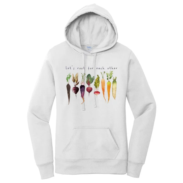 Funny Lets Root For Each Other Vegan Veggies Vegetable Women's Pullover Hoodie