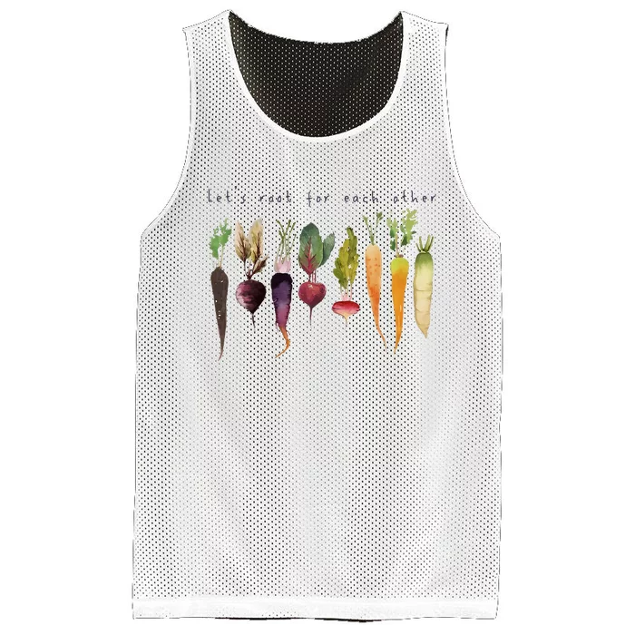 Funny Lets Root For Each Other Vegan Veggies Vegetable Mesh Reversible Basketball Jersey Tank