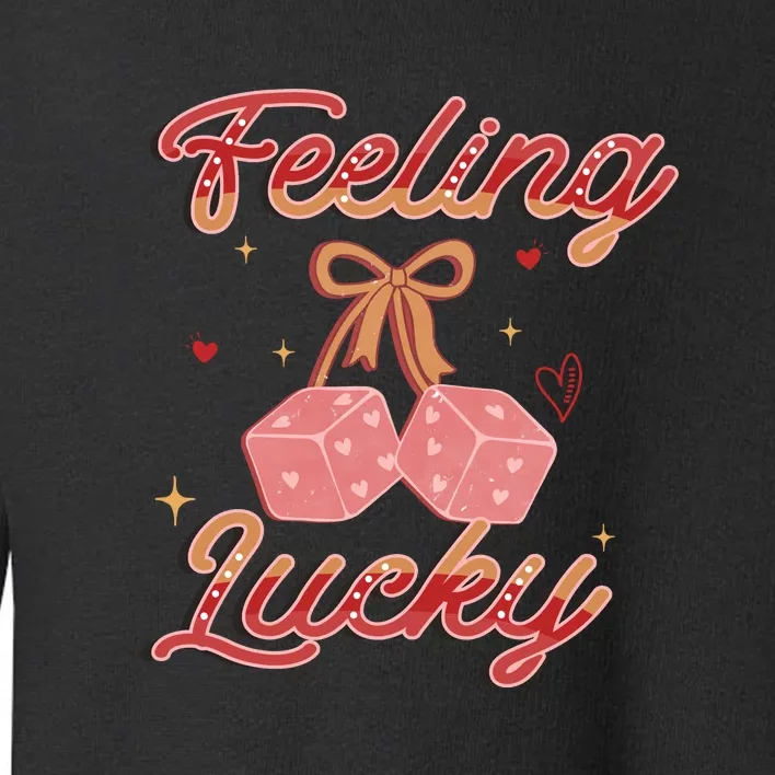 Feeling Lucky Retro Valentine's Day Gift Toddler Sweatshirt