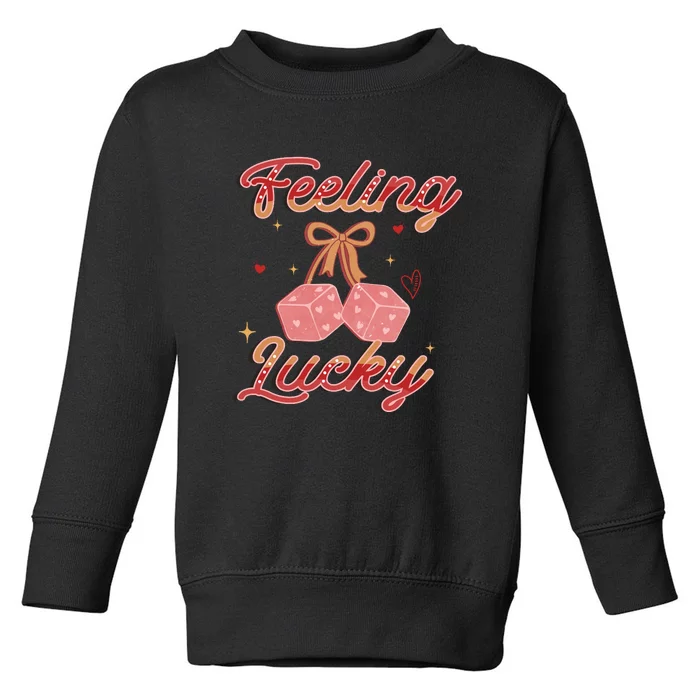 Feeling Lucky Retro Valentine's Day Gift Toddler Sweatshirt