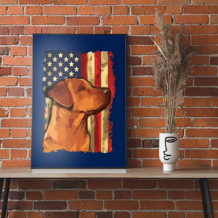 Foxred Labrador Retriever US Flag Fox Red Labrador Dog Lover Poster