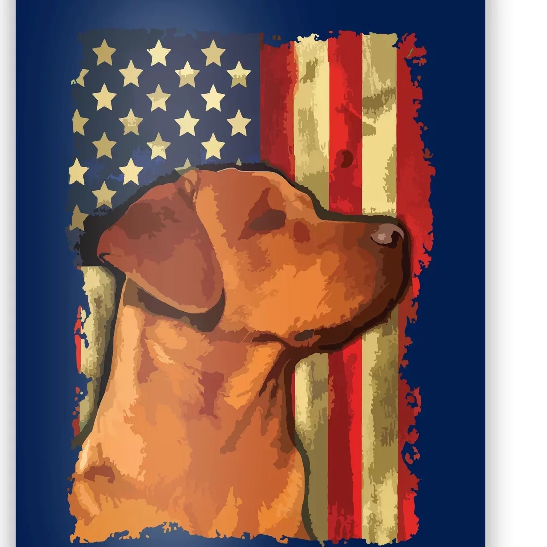 Foxred Labrador Retriever US Flag Fox Red Labrador Dog Lover Poster