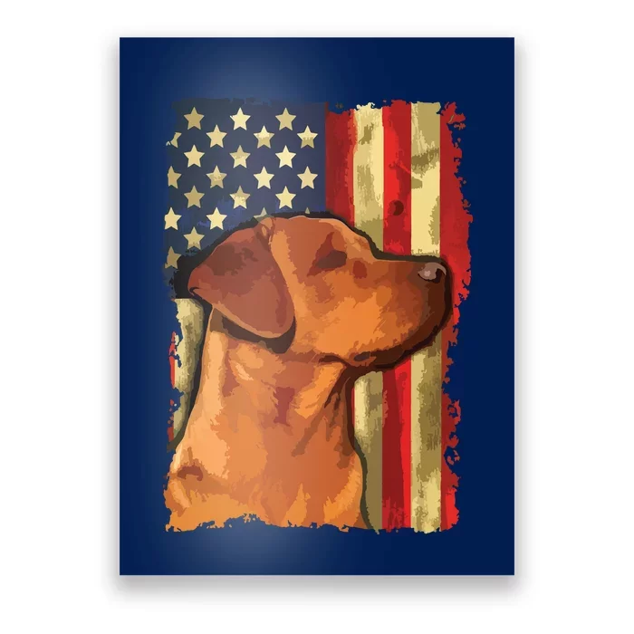 Foxred Labrador Retriever US Flag Fox Red Labrador Dog Lover Poster