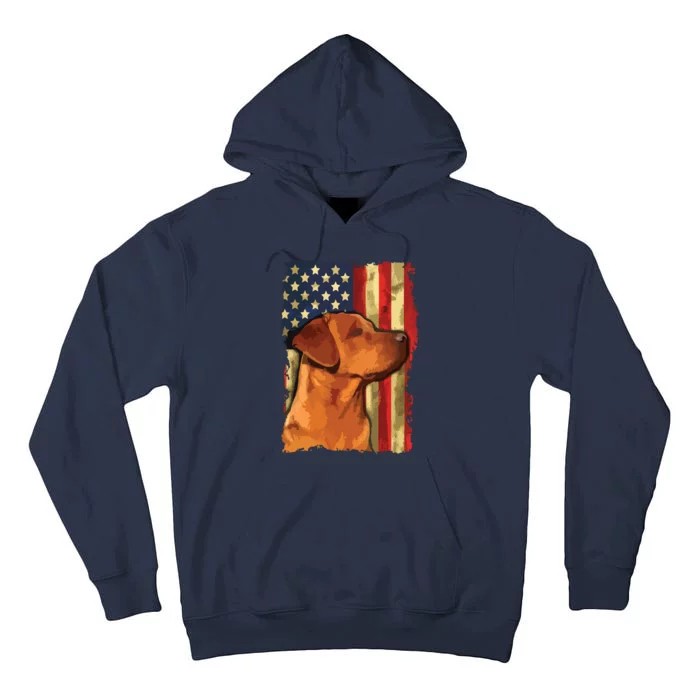 Foxred Labrador Retriever US Flag Fox Red Labrador Dog Lover Tall Hoodie