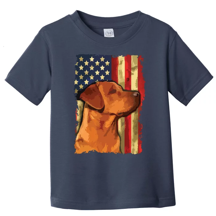 Foxred Labrador Retriever US Flag Fox Red Labrador Dog Lover Toddler T-Shirt