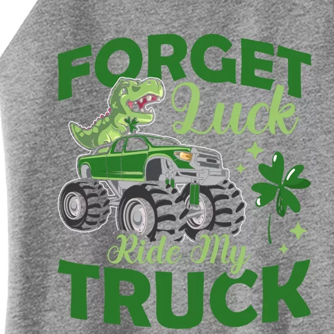 Forget Luck Ride My Truck Dinosaur St Patrick's Day Vibes Gift Women’s Perfect Tri Rocker Tank