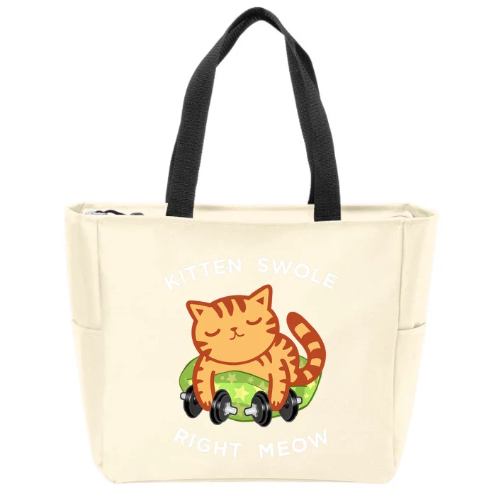 Funny Lifting Right Meow Cat, Workout Gym Zip Tote Bag