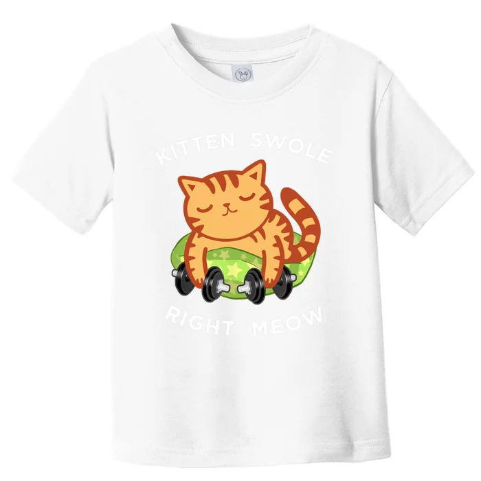 Funny Lifting Right Meow Cat, Workout Gym Toddler T-Shirt