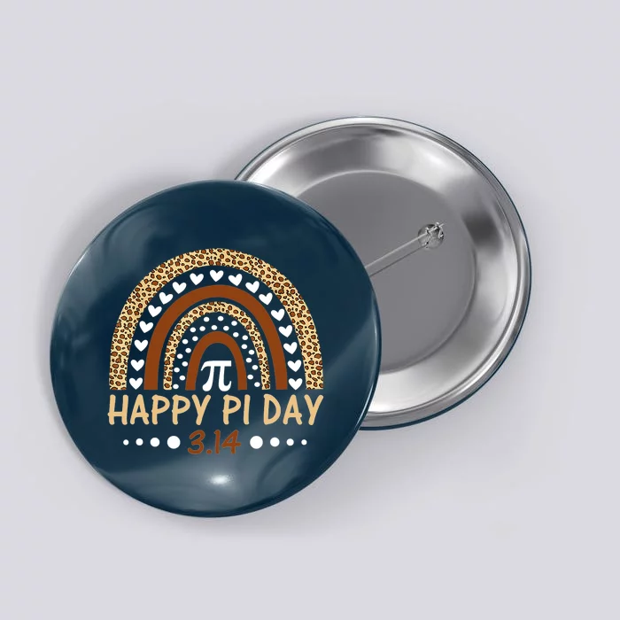 Funny Leopard Rainbow Happy Pi Day Mathematic Math Teacher Gift Button