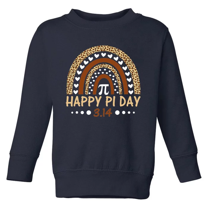 Funny Leopard Rainbow Happy Pi Day Mathematic Math Teacher Gift Toddler Sweatshirt