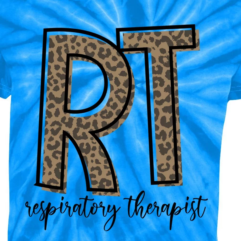 Funny Leopard Rt Therapist Respiratory Therapist Week Funny Gift Kids Tie-Dye T-Shirt