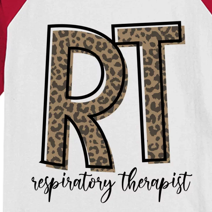 Funny Leopard Rt Therapist Respiratory Therapist Week Funny Gift Kids Colorblock Raglan Jersey