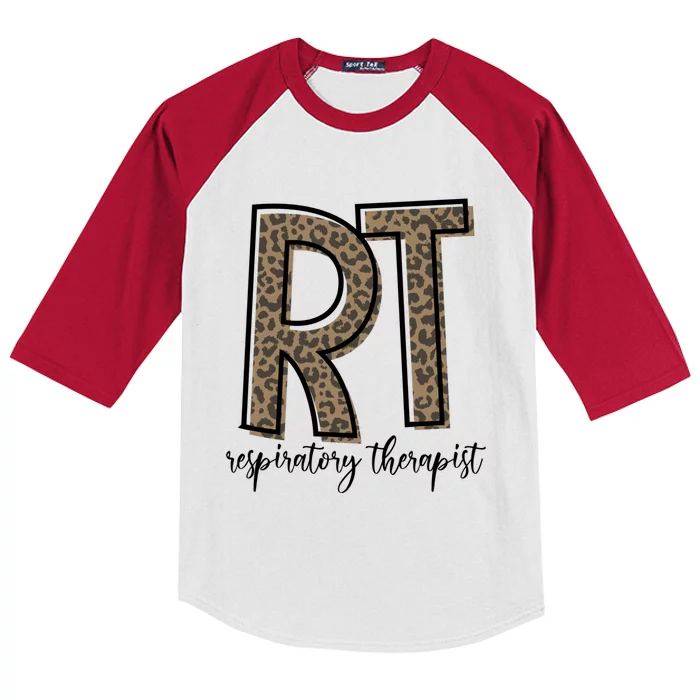 Funny Leopard Rt Therapist Respiratory Therapist Week Funny Gift Kids Colorblock Raglan Jersey