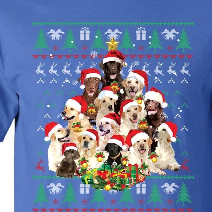 Funny Labrador Retriever Christmas Tree Ugly Sweater Gift Tall T-Shirt