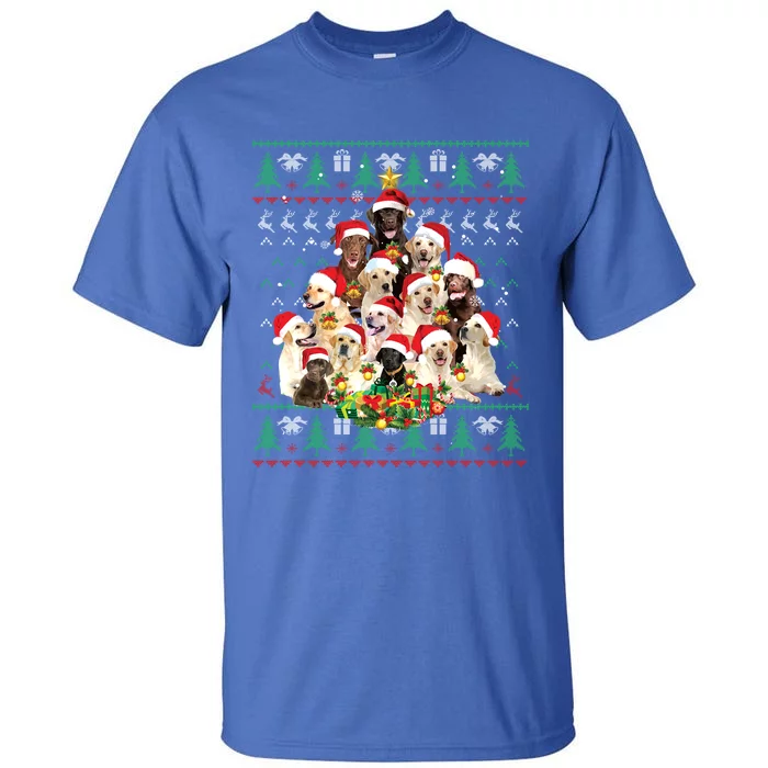 Funny Labrador Retriever Christmas Tree Ugly Sweater Gift Tall T-Shirt