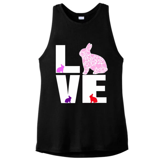 Funny Love Rabbit Bunny Animal Toys Pet Lovers Funny Gift Ladies Tri-Blend Wicking Tank