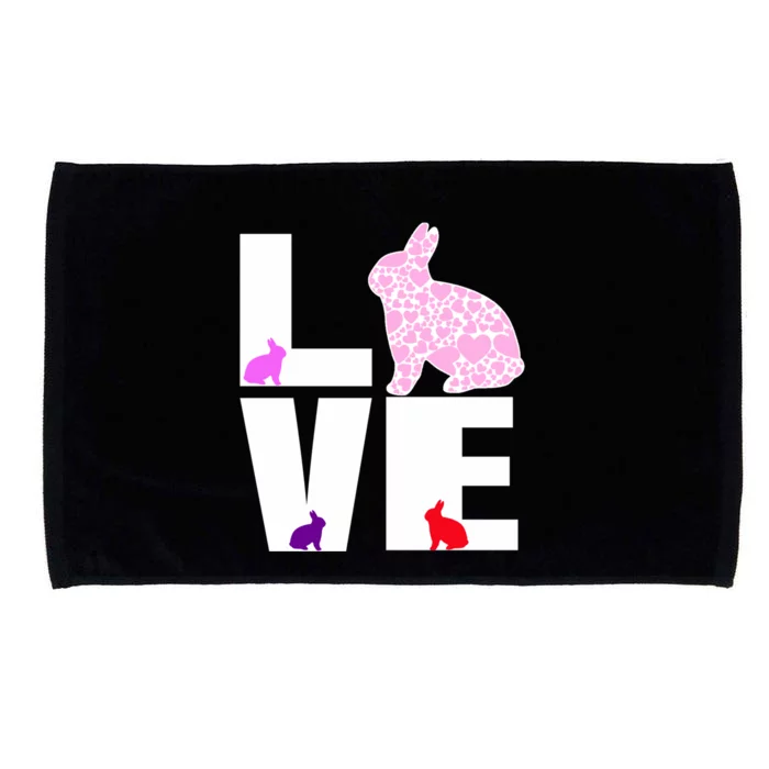 Funny Love Rabbit Bunny Animal Toys Pet Lovers Funny Gift Microfiber Hand Towel