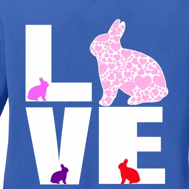 Funny Love Rabbit Bunny Animal Toys Pet Lovers Funny Gift Ladies Long Sleeve Shirt