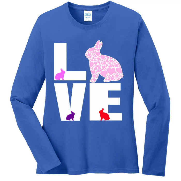 Funny Love Rabbit Bunny Animal Toys Pet Lovers Funny Gift Ladies Long Sleeve Shirt