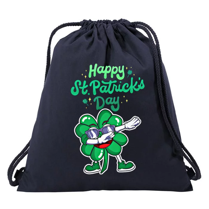 Funny Lucky St PatrickS Day Dabbing Irish Shamrock Glasses Gift Drawstring Bag