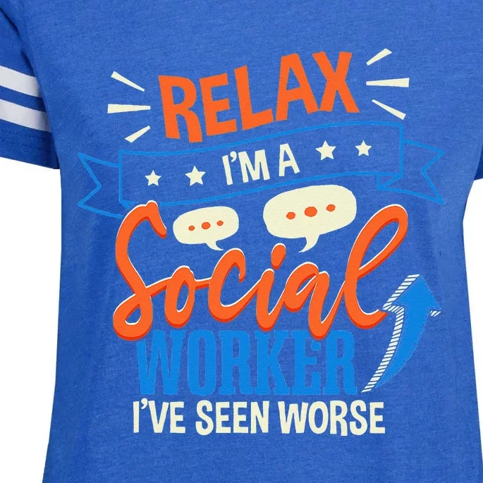 Funny LCSW Social Work Relax Im A Social Worker Enza Ladies Jersey Football T-Shirt