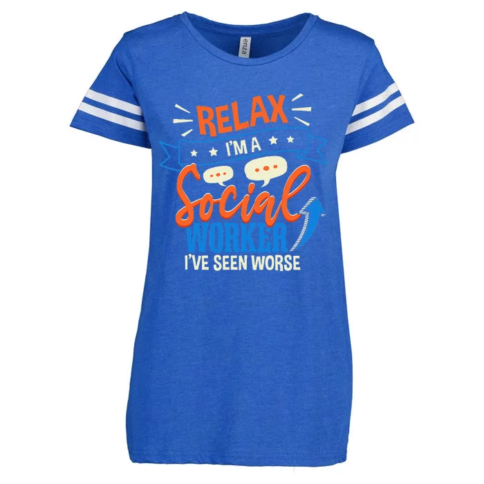 Funny LCSW Social Work Relax Im A Social Worker Enza Ladies Jersey Football T-Shirt