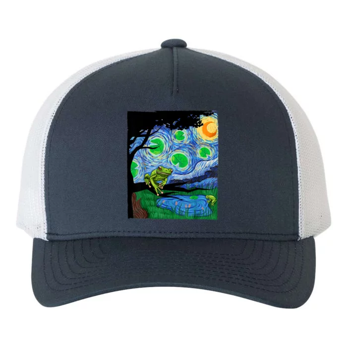 Frog Lover Starry Night Frog Van Gogh Frog Funny Frog Yupoong Adult 5-Panel Trucker Hat