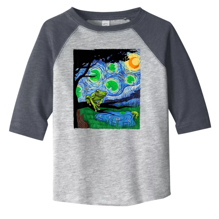 Frog Lover Starry Night Frog Van Gogh Frog Funny Frog Toddler Fine Jersey T-Shirt