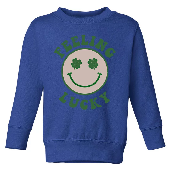 Feeling Lucky Smile Face St Patrick Day Funny Gift Toddler Sweatshirt