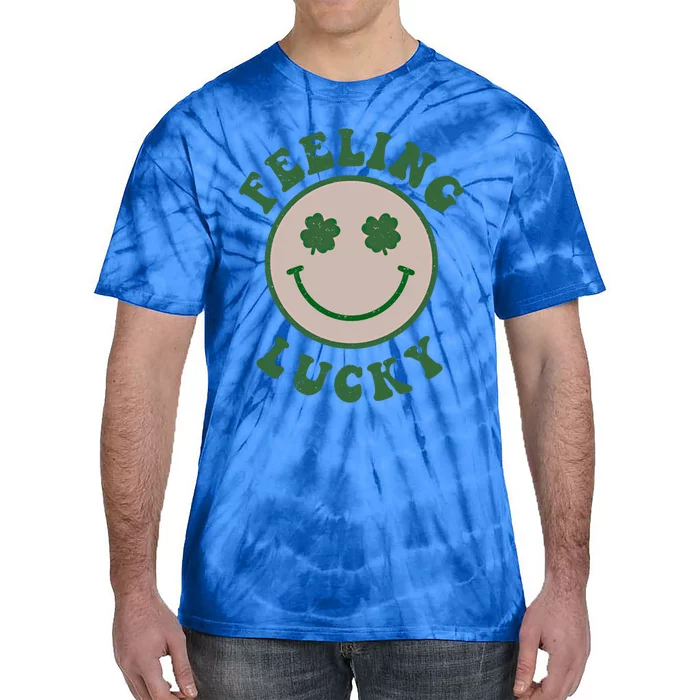 Feeling Lucky Smile Face St Patrick Day Funny Gift Tie-Dye T-Shirt