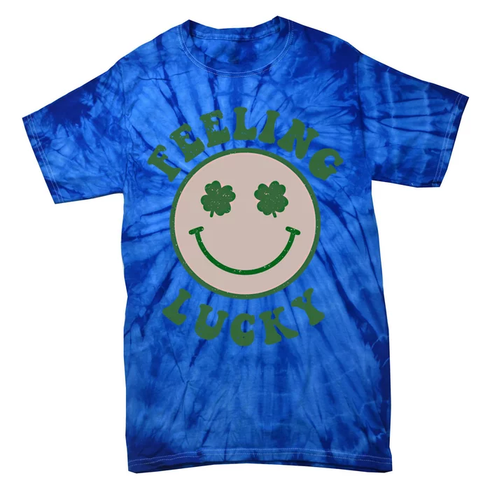 Feeling Lucky Smile Face St Patrick Day Funny Gift Tie-Dye T-Shirt