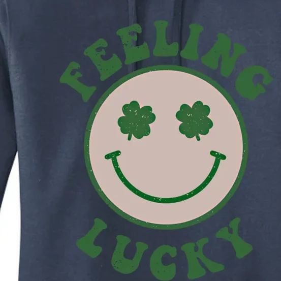 Feeling Lucky Smile Face St Patrick Day Funny Gift Women's Pullover Hoodie