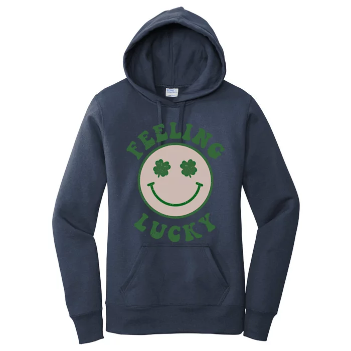 Feeling Lucky Smile Face St Patrick Day Funny Gift Women's Pullover Hoodie