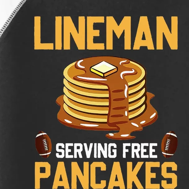 Football Lineman Serving Pancakes Daily Offensive Lineman Toddler Fine Jersey T-Shirt