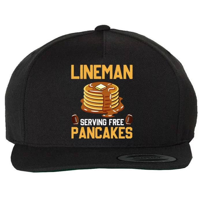 Football Lineman Serving Pancakes Daily Offensive Lineman Wool Snapback Cap