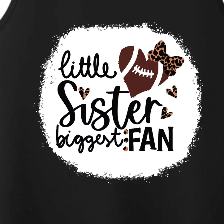 Football Little Sister Biggest Fan Shirts Football Sister Performance Tank