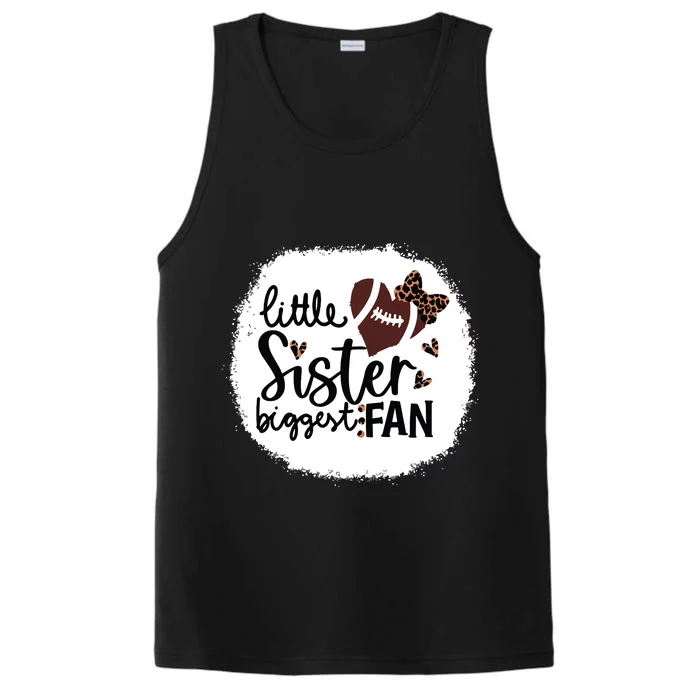 Football Little Sister Biggest Fan Shirts Football Sister Performance Tank