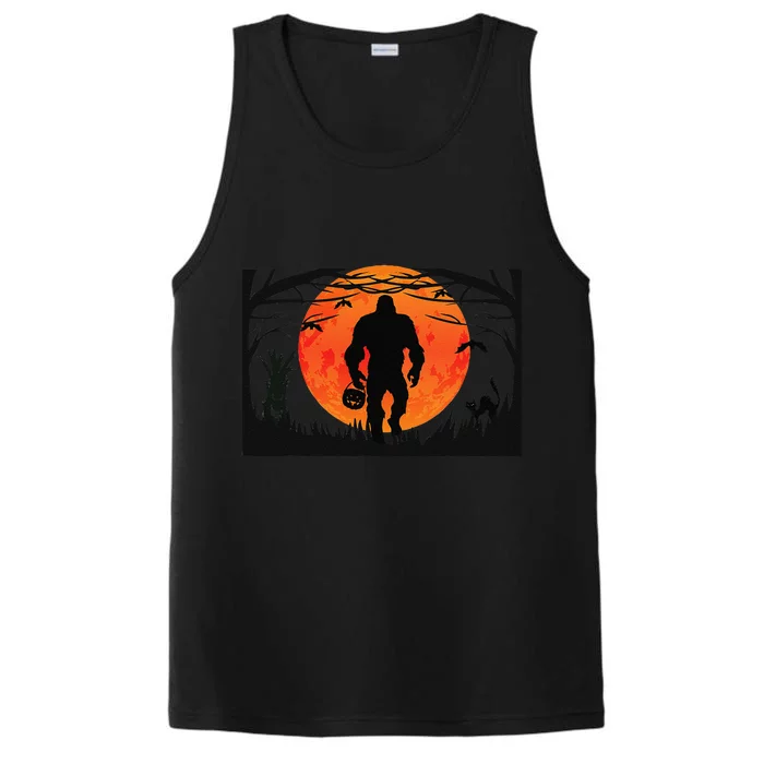 Funny Lonely Sasquatch Bigfoot Halloween Performance Tank