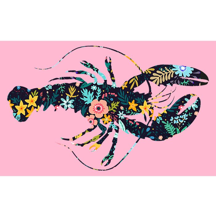 Floral Lobster Silhouette Graphic Bumper Sticker