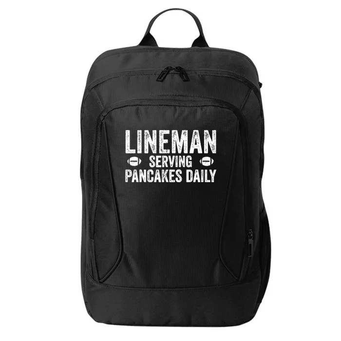 Football Lineman Serving Pancakes Daily City Backpack