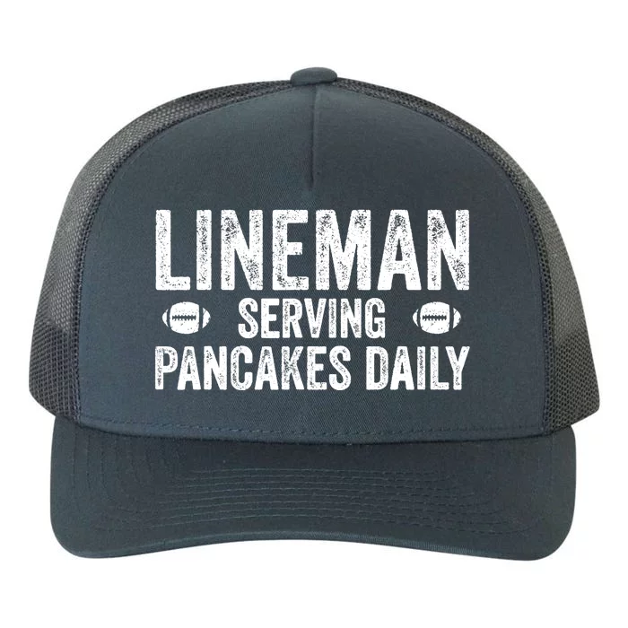 Football Lineman Serving Pancakes Daily Yupoong Adult 5-Panel Trucker Hat