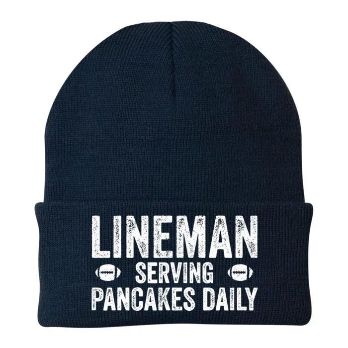 Football Lineman Serving Pancakes Daily Knit Cap Winter Beanie