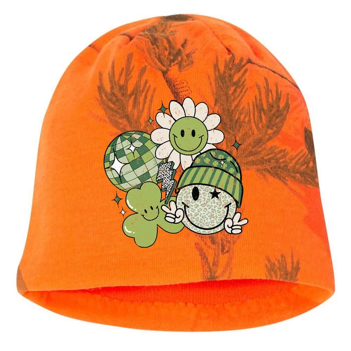 Feeling Lucky Smile Face St. Patrick Day Kati - Camo Knit Beanie